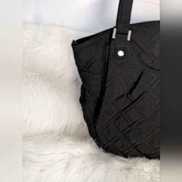 Vera Bradley NWOT 🌸Glenna Tote Purse Handbag Classic Black Microfiber - Picture 10 of 12